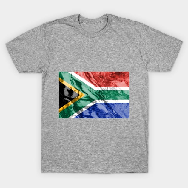 Flag of South Africa - Marble Texture T-Shirt by DrPen